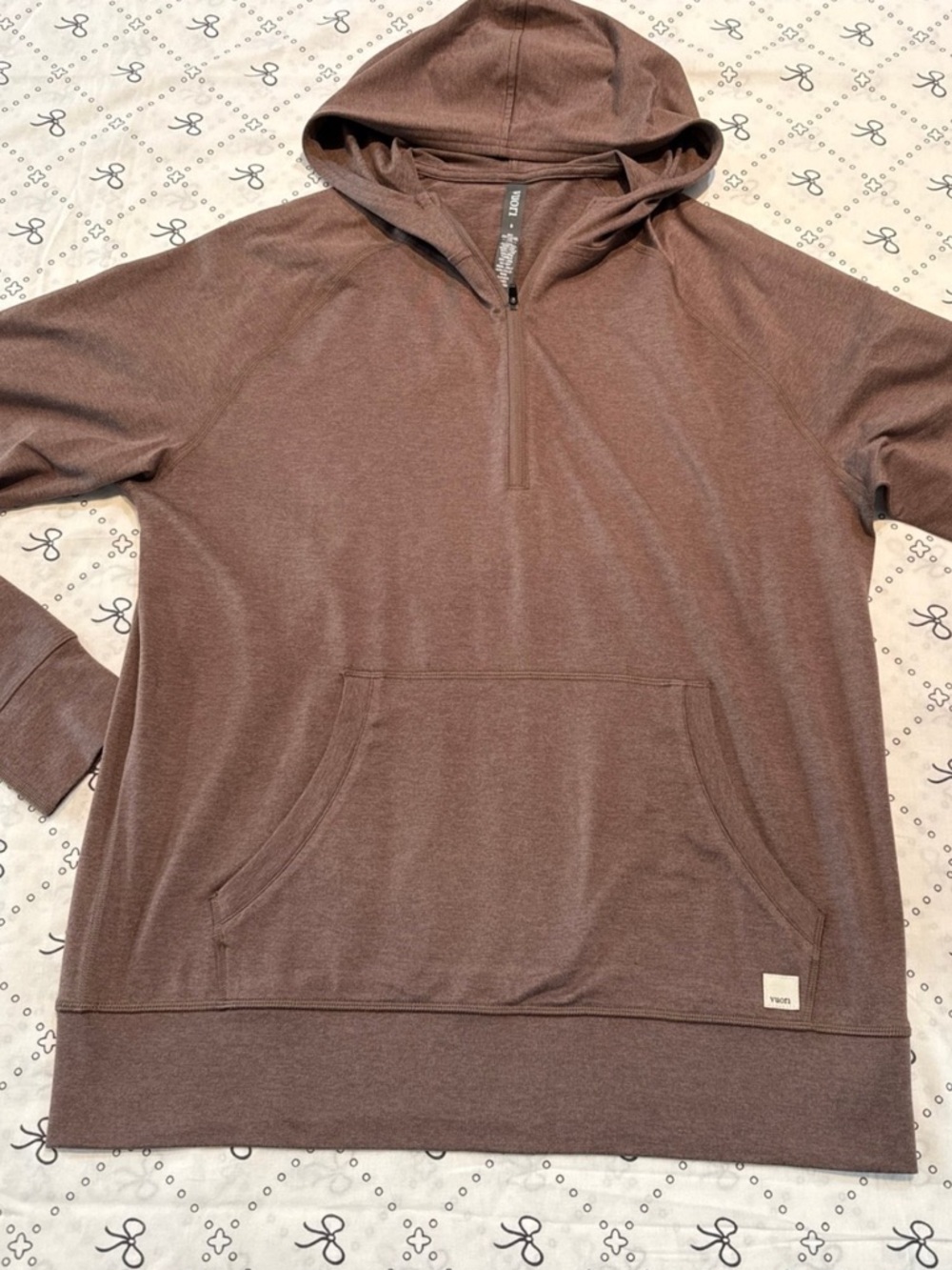 Vuori Men’s Brown Ponto Performance Half Zip Hoodie size Small